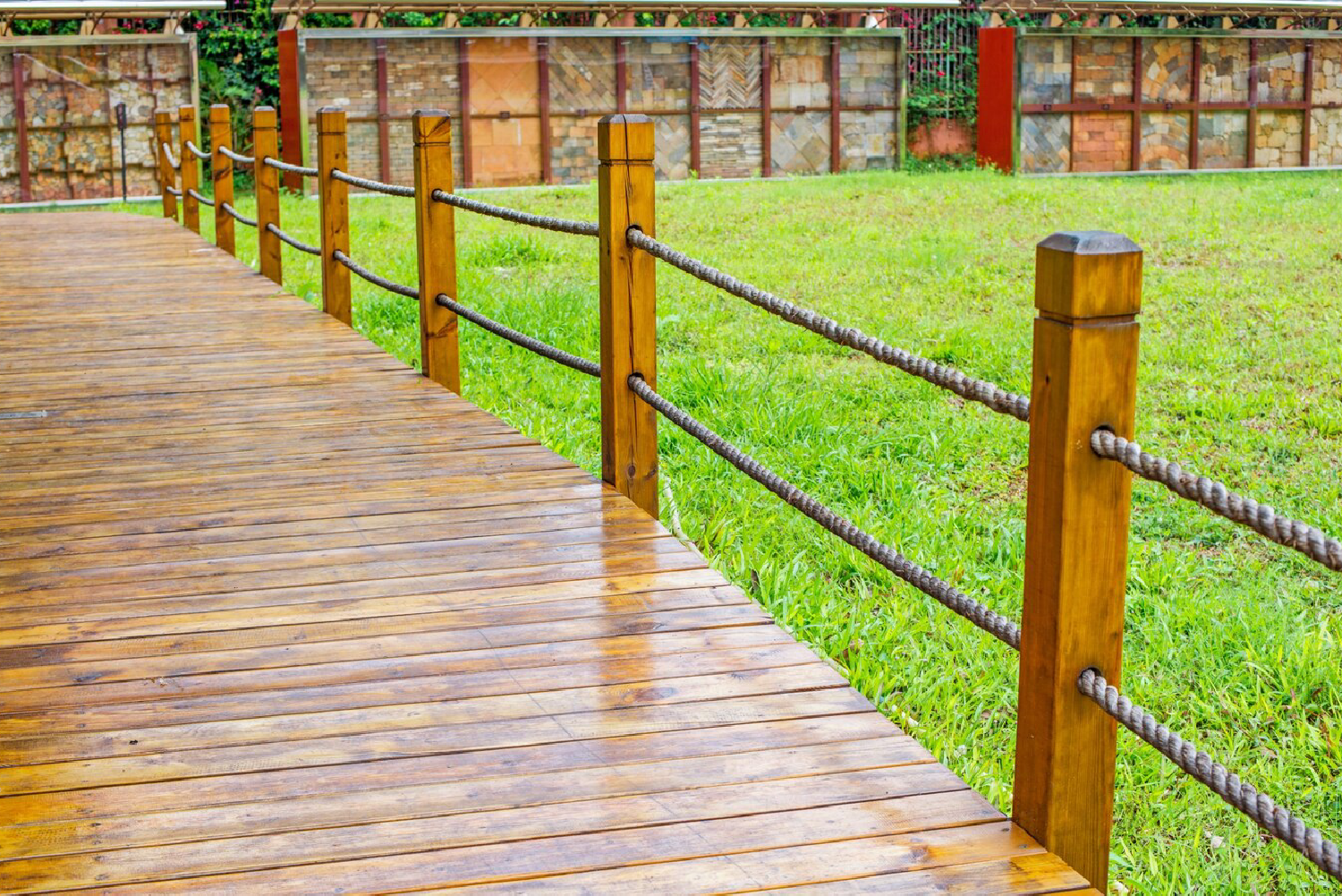 Wooden pathway in the garden<br />